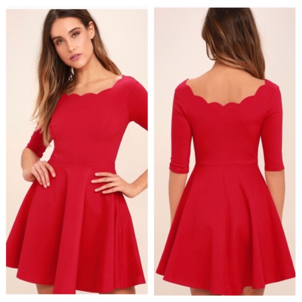 Lulu’s | Tip The Scallops Red Dress